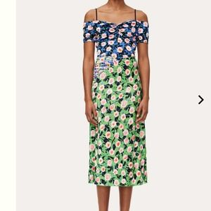 Stine Goya Selene Floral Dress green blue